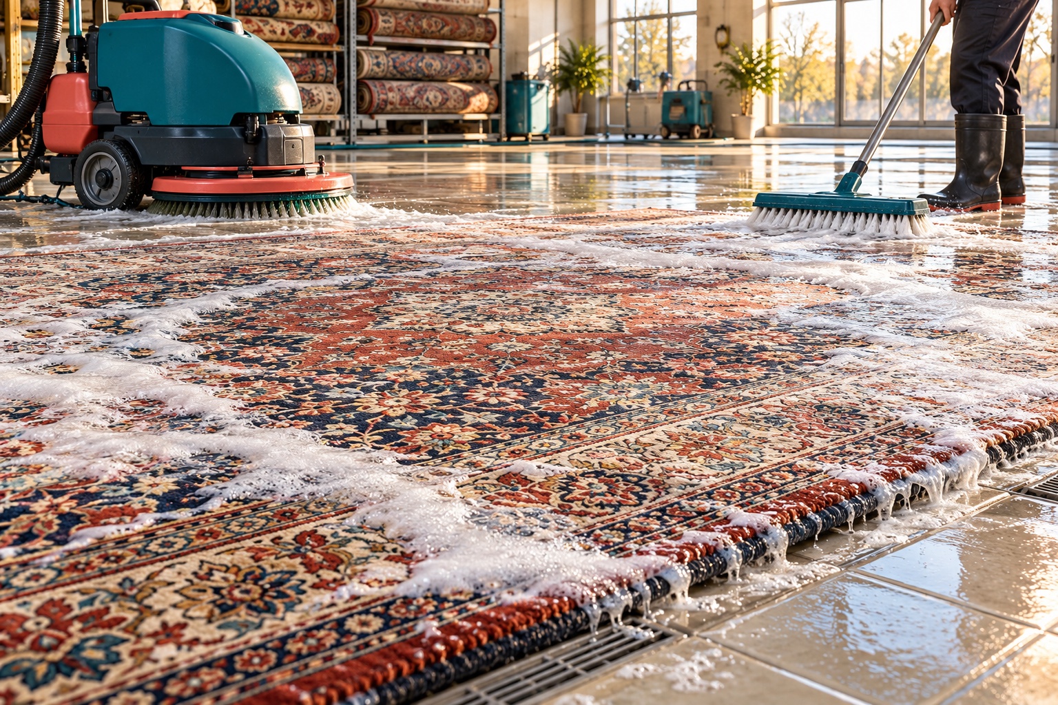 Yıkanan desenli halı